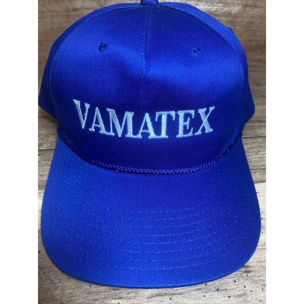 Blue Vamatex Snapback Rope Hat Vintage Style Advertising Cap